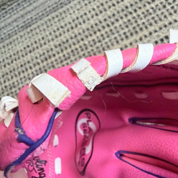 Rawlings Pink and Purple Youth Baseball Glove - Picture 5 of 6